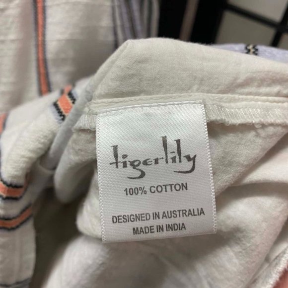 TIGERLILY San Marcos Cotton Stripe Mini Apron Dress RRP$110 - Picture 15 of 16